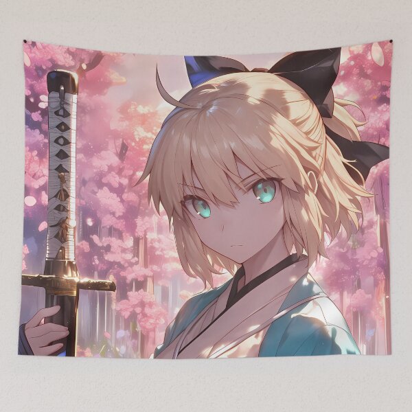Item preview, Okita Souji Fate Grand Order Cherry Blossom Kimono Calm designed and sold by Tokyonomad.