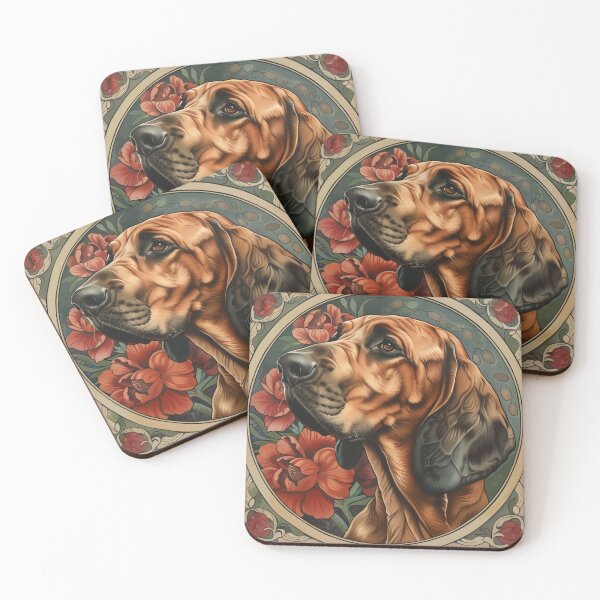 Item preview, Art nouveau bloodhound designed and sold by MendaciousMina.