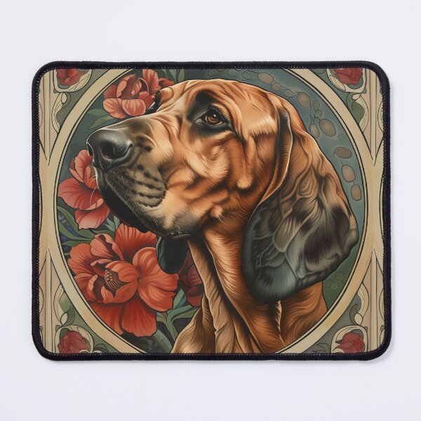 Item preview, Art nouveau bloodhound designed and sold by MendaciousMina.
