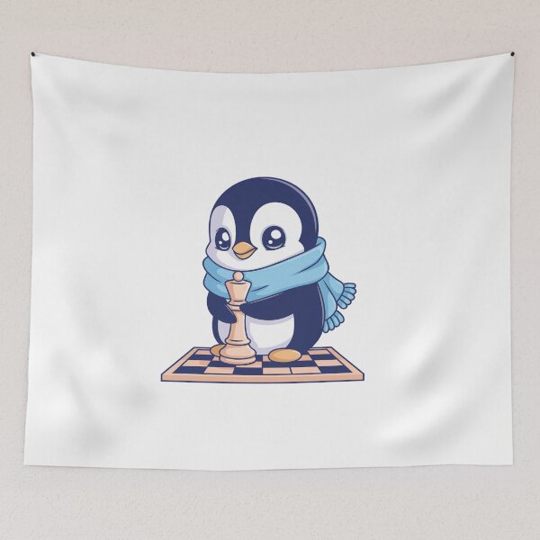 Item preview, Cute Penguin Playing Chess Cozy Winter Kawaii Design designed and sold by ArdjaN_PL.