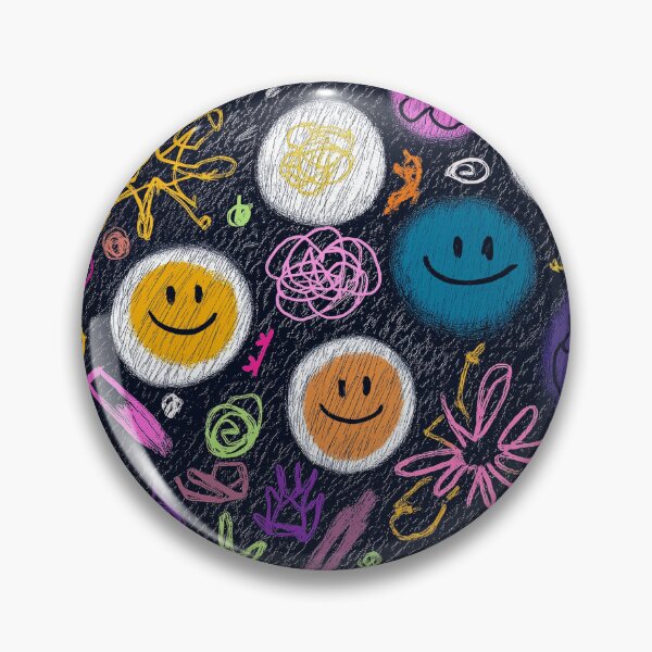 Item preview, Neon Scribble Smileys: Retro Chalk Doodles designed and sold by top10newgames.