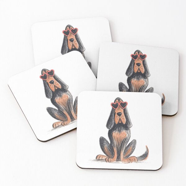 Item preview, Cute bloodhound wearing heart glasses designed and sold by MendaciousMina.