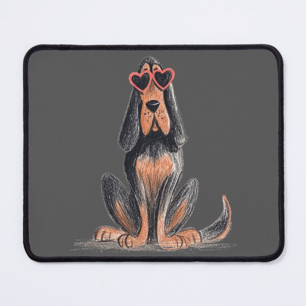 Item preview, Cute bloodhound wearing heart glasses designed and sold by MendaciousMina.
