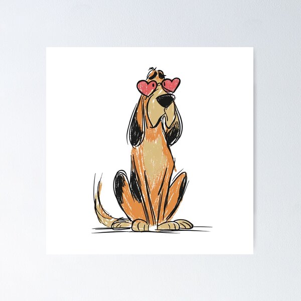 Item preview, Cute bloodhound wearing heart glasses designed and sold by MendaciousMina.