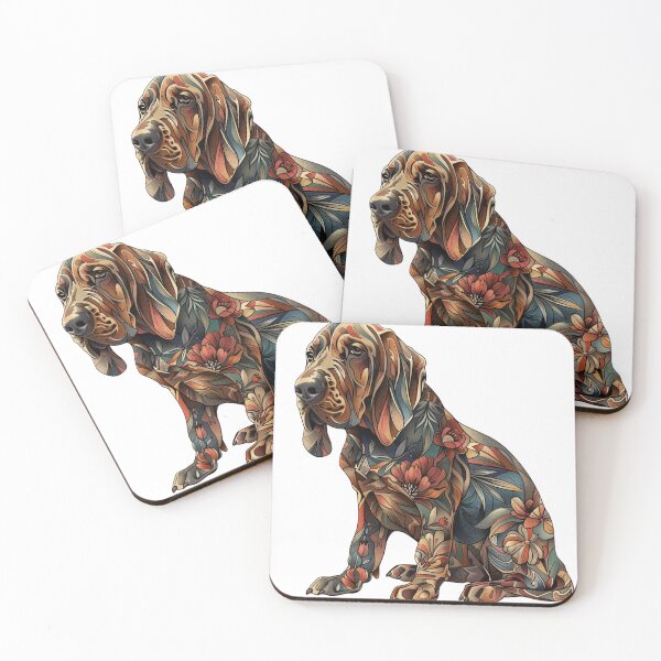 Item preview, Bloodhound with flowers designed and sold by MendaciousMina.