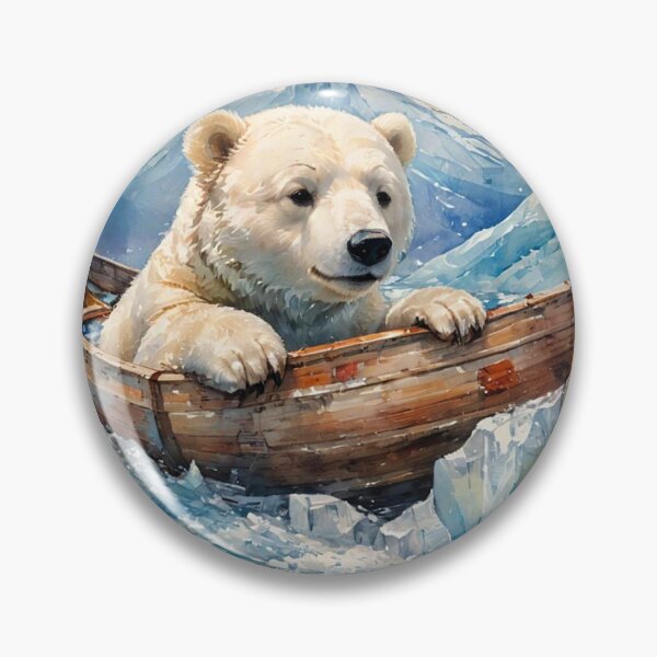 Item preview, Polar Bear Arctic Wooden Boat Series designed and sold by KiwiArtistDK.