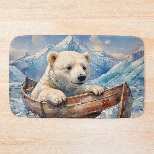 Item preview, Polar Bear Arctic Wooden Boat Series designed and sold by KiwiArtistDK.