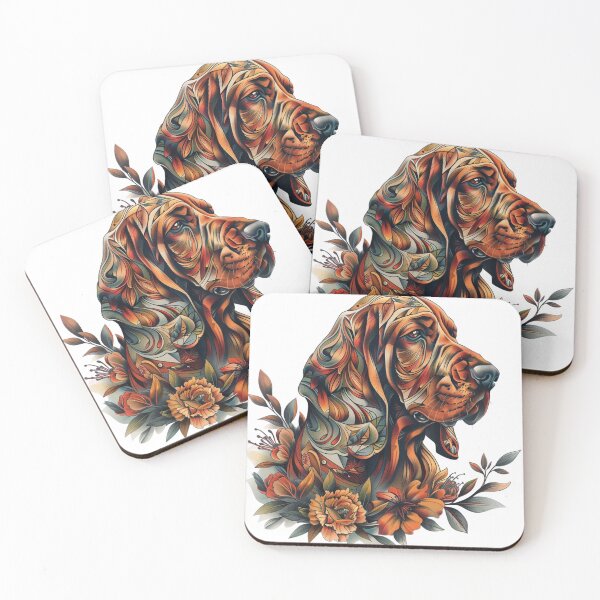 Item preview, Bloodhound with flowers designed and sold by MendaciousMina.