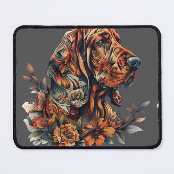 Item preview, Bloodhound with flowers designed and sold by MendaciousMina.