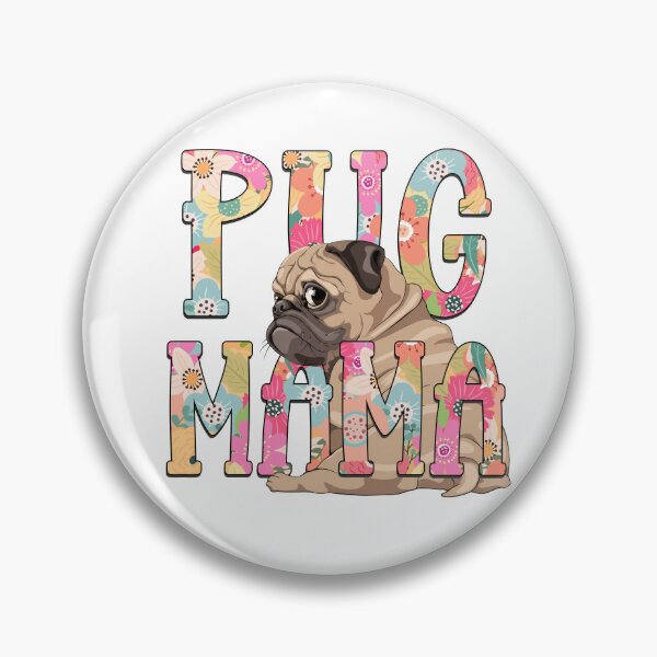 Item preview, Fawn Pug Mama with Floral Lettering designed and sold by Muggzley.