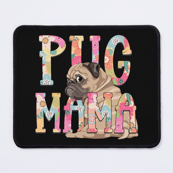 Item preview, Fawn Pug Mama with Floral Lettering designed and sold by Muggzley.