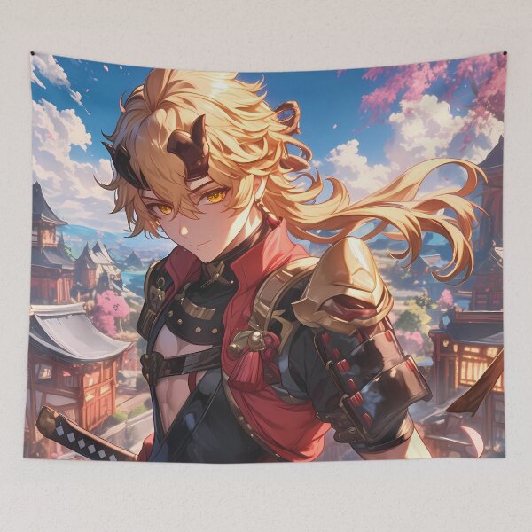 Item preview, Thoma Genshin Impact Inazuma Hero Sunset City Vibes designed and sold by Tokyonomad.