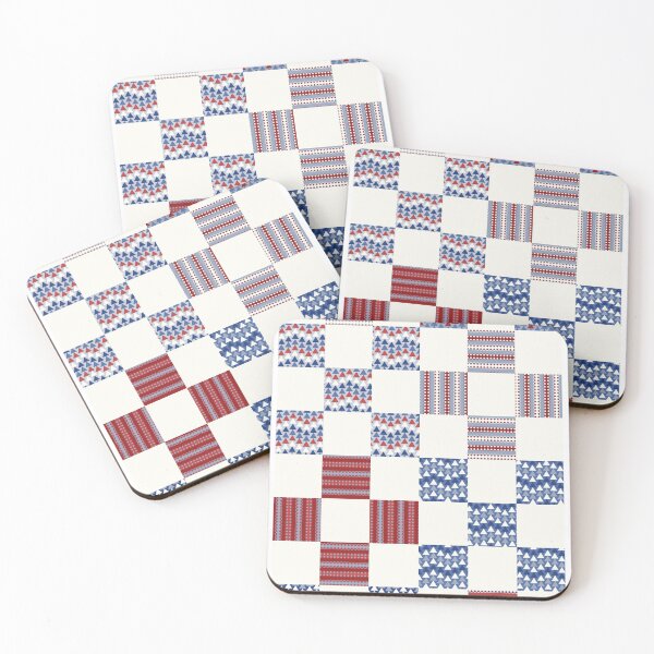 Item preview, Cheater quilt 9 patch Americana red blue white designed and sold by FrancesPoff.