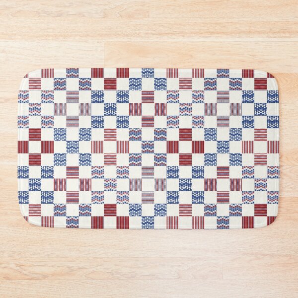 Item preview, Cheater quilt 9 patch Americana red blue white designed and sold by FrancesPoff.