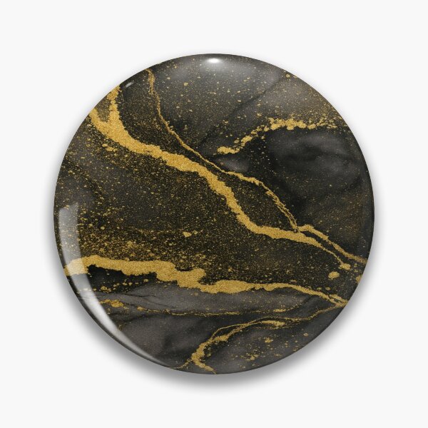 Item preview, Luxurious Midnight Glow - Black and Gold Marble Abstract Art designed and sold by MakarenaCreate.