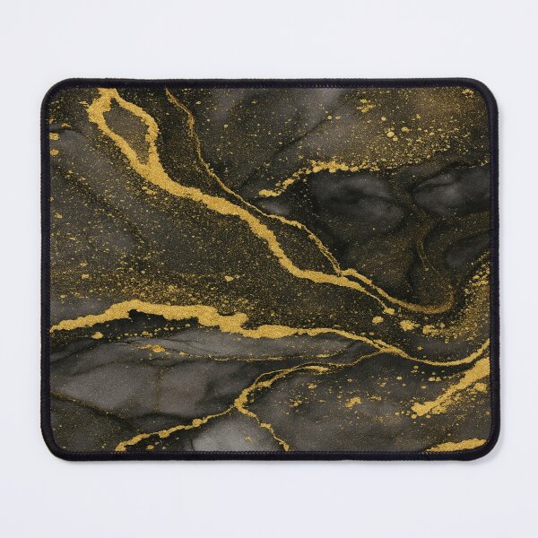 Item preview, Luxurious Midnight Glow - Black and Gold Marble Abstract Art designed and sold by MakarenaCreate.