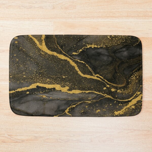 Item preview, Luxurious Midnight Glow - Black and Gold Marble Abstract Art designed and sold by MakarenaCreate.