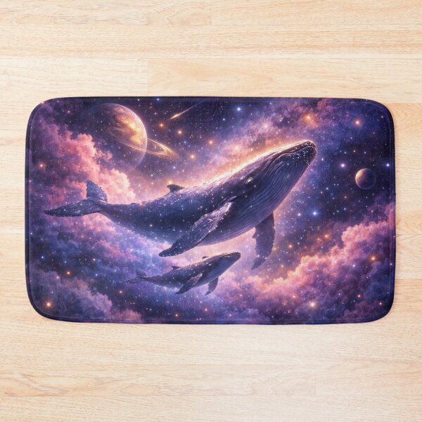 Item preview, Cosmic Space Whales in Galaxy Nebula Dreamscape designed and sold by CLOUTKULT.
