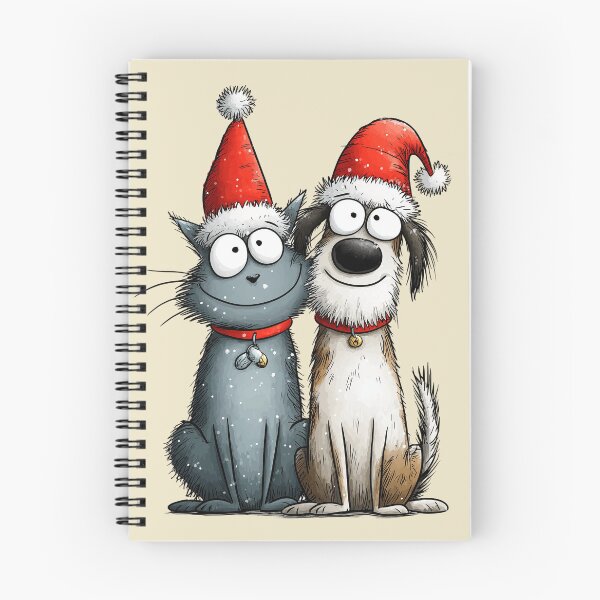 Item preview, Funny Christmas Cat and Dog Friends Cartoon Santa Hats designed and sold by top10newgames.