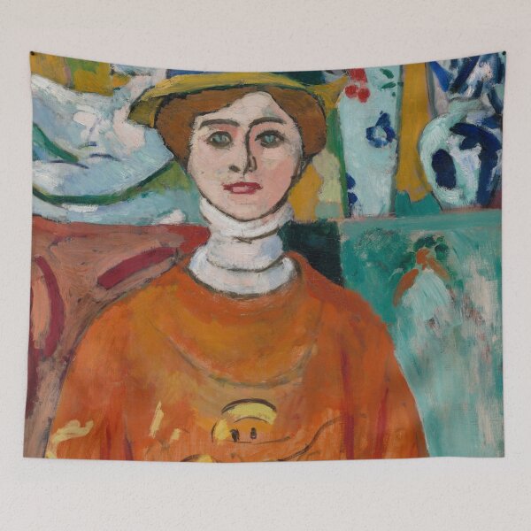Item preview, Fauvist Portrait Painting Woman Colorful Vintage Art Lovers designed and sold by RickE.