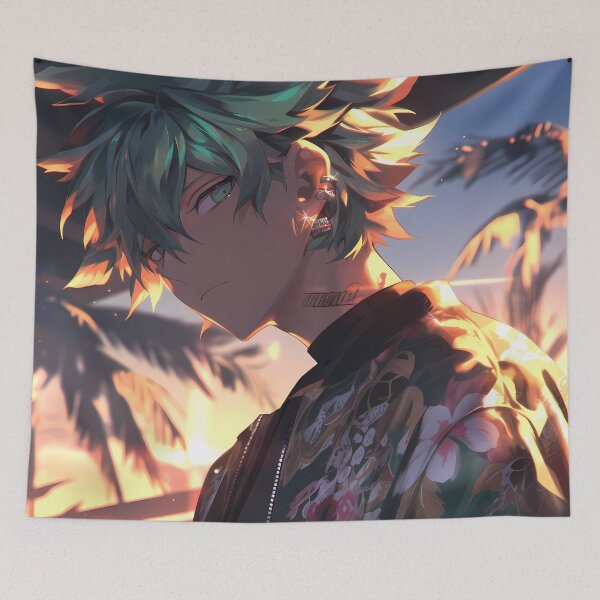 Item preview, Rantaro Amami Danganronpa Sunset Calm Green Aesthetic designed and sold by mildaclairmo.