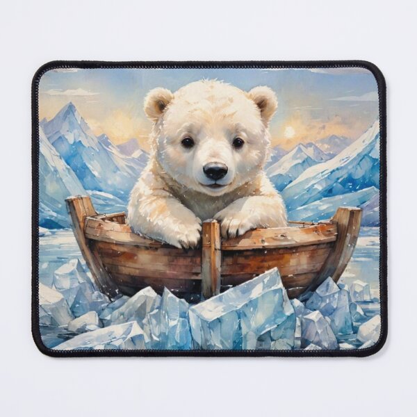 Item preview, Polar Bear Cub in a Boat designed and sold by KiwiArtistDK.