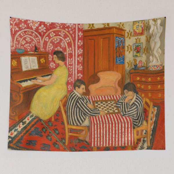 Item preview, Naïve Painting Family Interior Scene Music Vintage Art Lovers designed and sold by RickE.