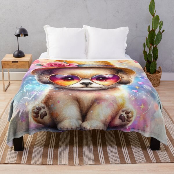 Item preview, Cute Puppy with Heart Glasses – Sweet Pastel Art designed and sold by Good Vibes .