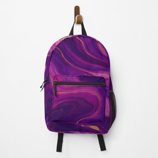 Item preview, Royal Purple and Gold Marble Liquid Swirl Abstract Art designed and sold by MakarenaCreate.