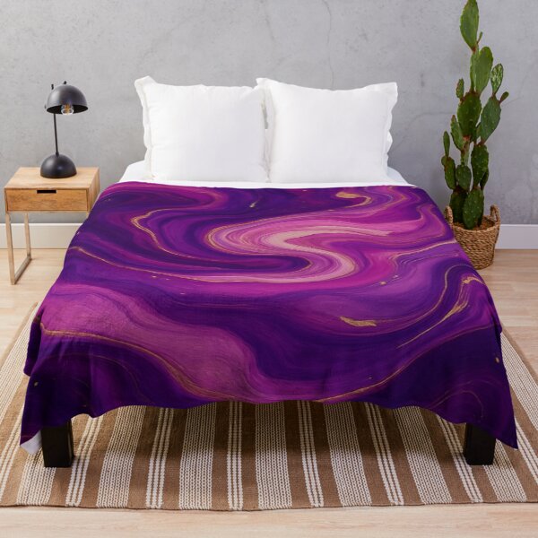 Item preview, Royal Purple and Gold Marble Liquid Swirl Abstract Art designed and sold by MakarenaCreate.