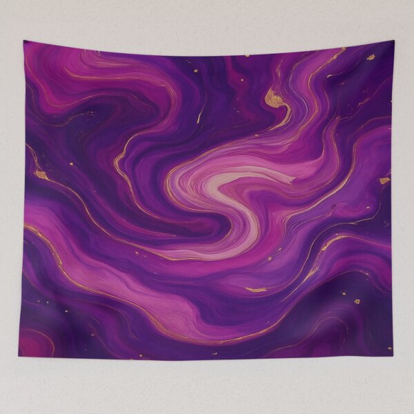 Item preview, Royal Purple and Gold Marble Liquid Swirl Abstract Art designed and sold by MakarenaCreate.