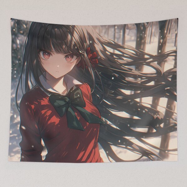Item preview, Maki Harukawa Danganronpa Winter Snow Serious Stare designed and sold by mildaclairmo.