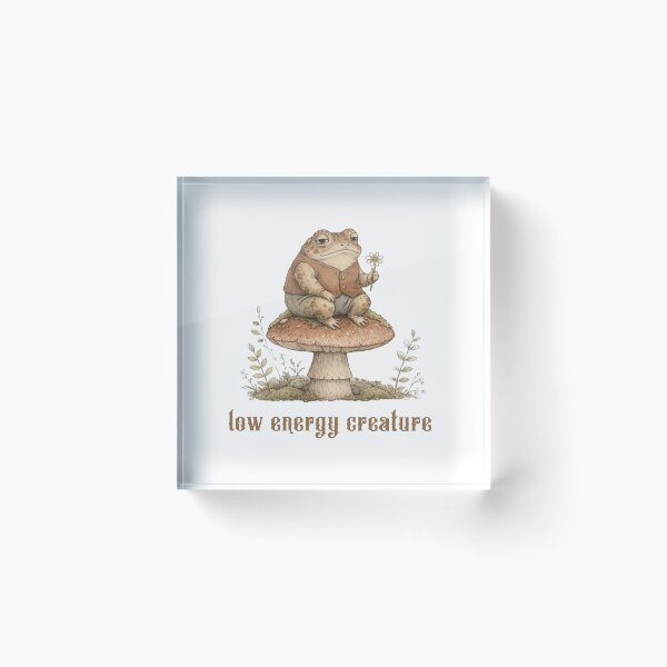 Item preview, Melancholy Toad Sticker Low Energy Creature Emotionally Delicate Cottagecore Forest Animal designed and sold by DropsOfDopamine.
