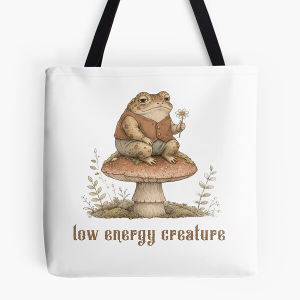 Item preview, Melancholy Toad Sticker Low Energy Creature Emotionally Delicate Cottagecore Forest Animal designed and sold by DropsOfDopamine.