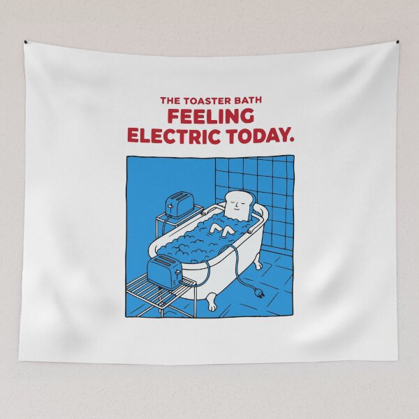Item preview, Feeling Electric Today - Toaster Bath Bread Pun  designed and sold by MotionBanana Art.