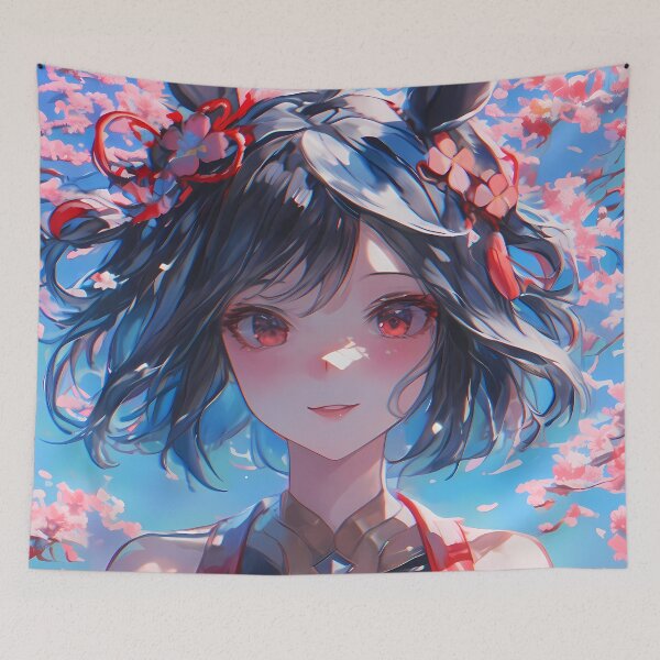 Item preview, Kitasan Black Uma Musume Pretty Derby Cherry Blossoms Kimono Sky Portrait designed and sold by mildaclairmo.