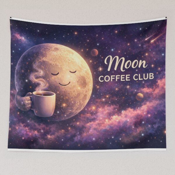 Item preview, Moon Coffee Club Cute Cosmic Coffee Galaxy Art designed and sold by CLOUTKULT.