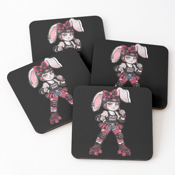 Item preview, Fury Rabbit – Punk Roller Derby Bunny – Cute but Dangerous Skater designed and sold by Golden Chaos.