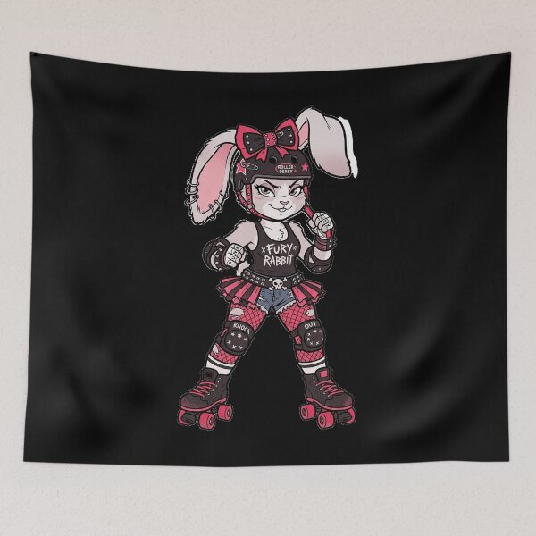 Item preview, Fury Rabbit – Punk Roller Derby Bunny – Cute but Dangerous Skater designed and sold by Golden Chaos.