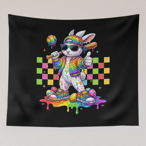 Item preview, Rainbow Drip Bunny Baseball Streetwear designed and sold by KIROSALS.