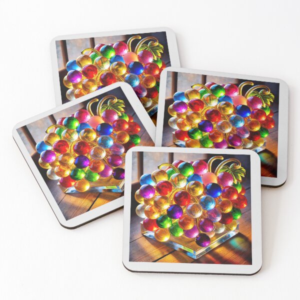 Item preview, Vibrant Harvest: Multicolored Glass Grape Sculpture designed and sold by daweave77.