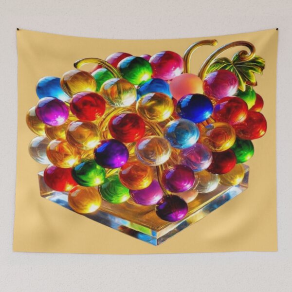 Item preview, Vibrant Harvest: Multicolored Glass Grape Sculpture designed and sold by daweave77.