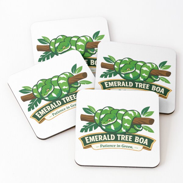 Item preview, Emerald Tree Boa Coiled Jungle Snake Art designed and sold by WildlifeInc.