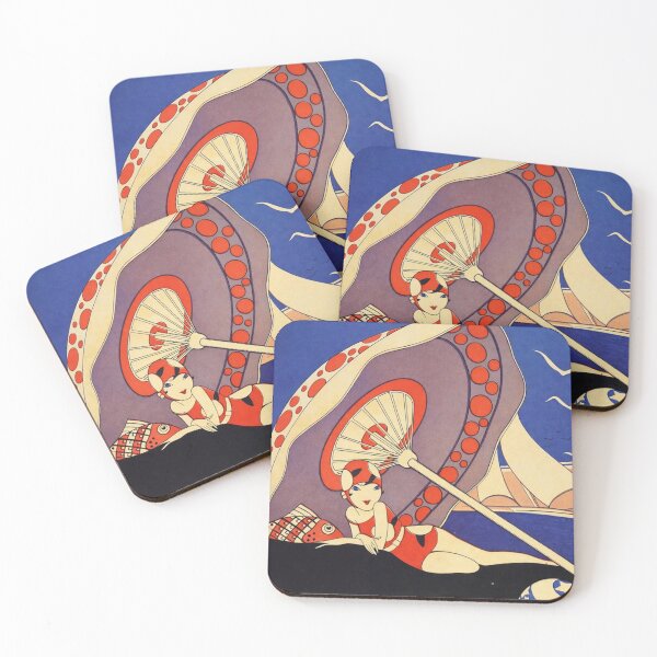 Item preview, Art Deco Poster Beach Woman Travel Vintage Art Lovers designed and sold by RickE.