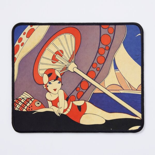 Item preview, Art Deco Poster Beach Woman Travel Vintage Art Lovers designed and sold by RickE.