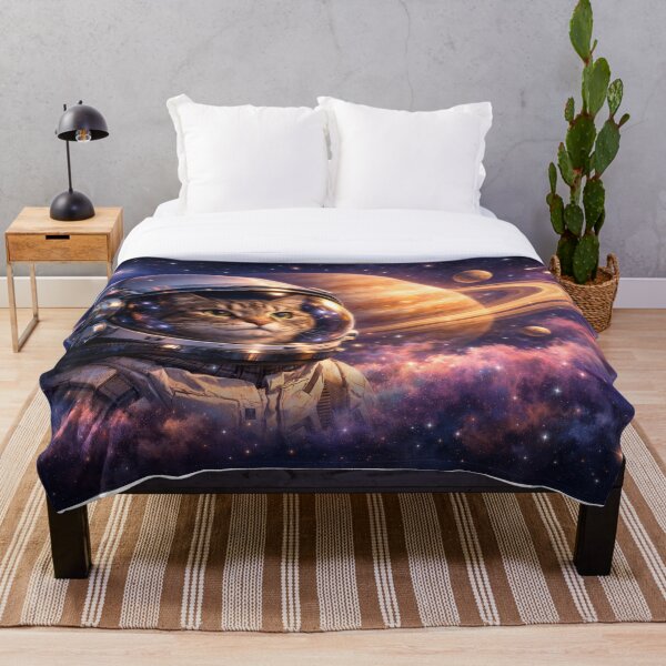 Item preview, Astronaut Cat in Saturn Galaxy Dreamscape designed and sold by CLOUTKULT.
