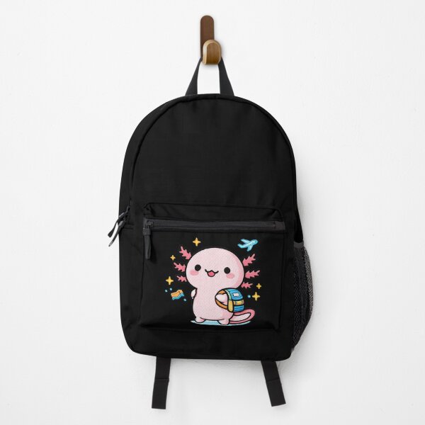 Artikelvorschau, Axolotl-Reiserucksack – Niedlicher Kawaii-Abenteuer-Axolotl-Reisender entworfen und verkauft von ColorSplash123.