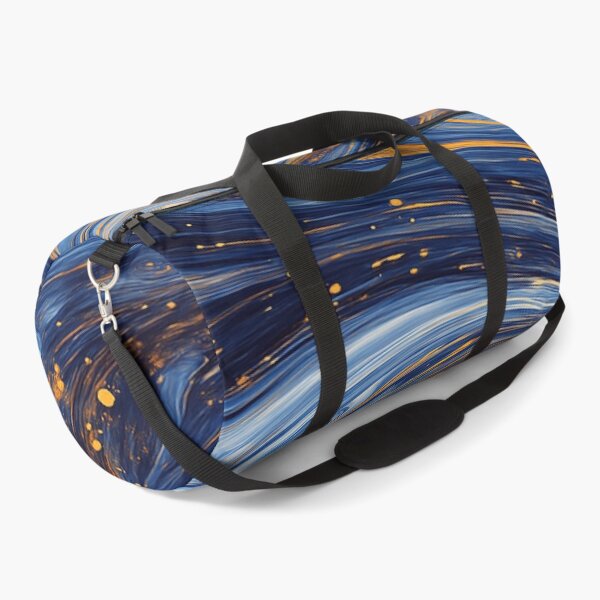 Item preview, Deep Blue and Gold Swirl Abstract Marble Galaxy Art designed and sold by MakarenaCreate.