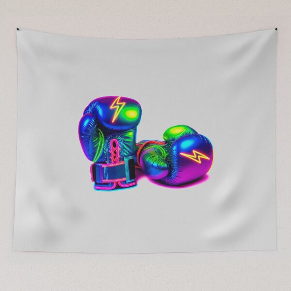 Item preview, Neon Lightning Boxing Gloves - Cyberpunk & Synthwave Art designed and sold by powersunlight.
