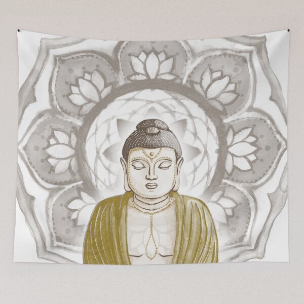 Item preview, Buddha Padma Watercolor - Fawn Earth Ochre - Earth Halo designed and sold by Irene Estelle.